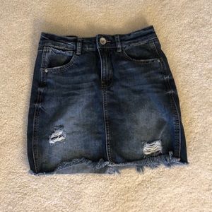 >dark blue jean skit sz 0<